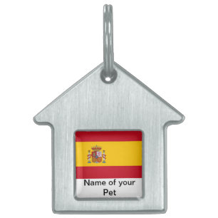 Tag der Begleiter mit der Flagge Spaniens Tiermarke
