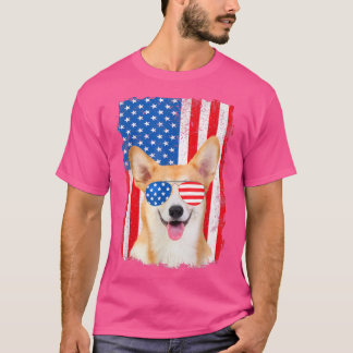 Tag der Besten Corgi Vater je USA Flaggenflagge T-Shirt