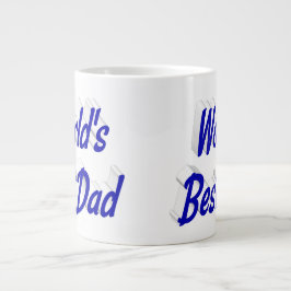 Tag der besten Vater-blauen 3D-Text-Federn Jumbo-Tasse