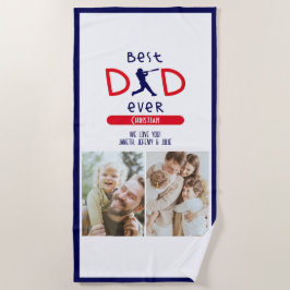 Tag der besten Vater je Baseball-Foto-Väter Strandtuch