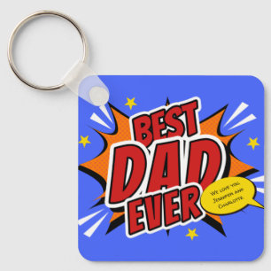 Tag der besten Vater je Comic Superhero Fathons Schlüsselanhänger