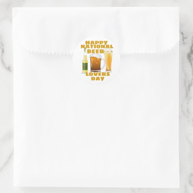 Tag der Bierliebhaber Runder Aufkleber (Tasche)