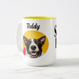 Tag der Custom Vathers Funny Hund Zitat & Foto/Nam Zweifarbige Tasse