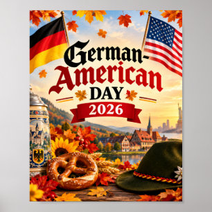 Tag der Deutsch-Amerikaner Tapete, deutsches Erbe Poster