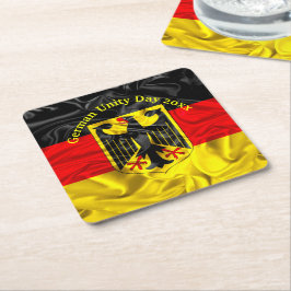 Tag der Deutschen Einheit, Nationalfeiertag Deutsc Rechteckiger Pappuntersetzer