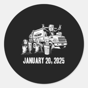 Tag der Einweihung von Trump Garbyge Truck Runder Aufkleber