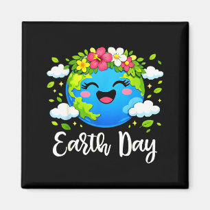 Tag der Erde 2026 florale Planet Umwelt Junge Mädc Magnet