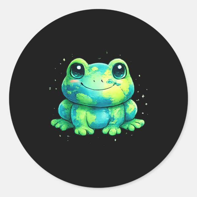 Tag der Erde 2026 Froschkunst  Runder Aufkleber (Vorderseite)