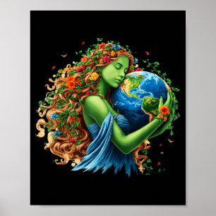 Tag der Erde 2026 grüne Mutter Natur Planet Frauen Poster
