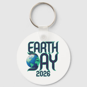 Tag der Erde 2026   Moderne Typografie Öko-Design Schlüsselanhänger
