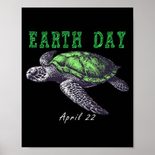 Tag der Erde 22. April Meeresschildkröte Tag der E Poster