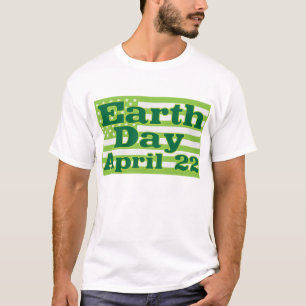 Tag der Erde am 22. April grüne USA-Flaggen T-Shirt