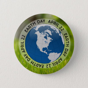 Tag der Erde-am 22. April grüner Umwelt-Knopf Button