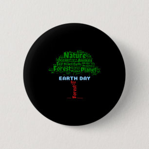 Tag der Erde Baum Natur Recycling Planet Grüne Erd Button