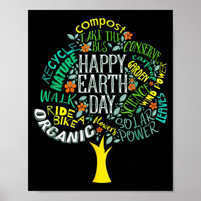 Tag der Erde Baum rettet Erde Inspiration  Poster (Vorne)