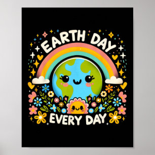 Tag der Erde Bezaubernde Erde mit Blume a Poster