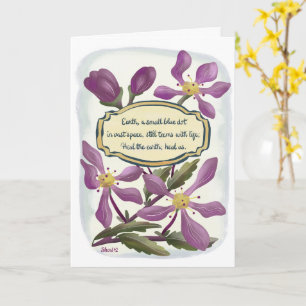 Tag der Erde: Crab-Apple-Blüten in Gouache Karte