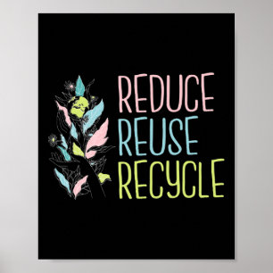 Tag der Erde Die 3 R's Reduce Reuse Recycle Earth Poster