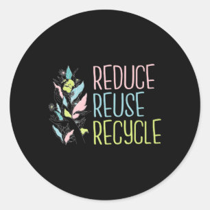 Tag der Erde Die 3 R's Reduce Reuse Recycle Earth Runder Aufkleber