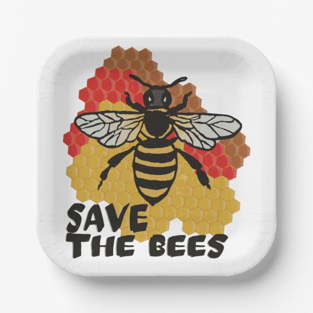 Tag der Erde, die Bienen Gerettet Pappteller (Vorderseite)
