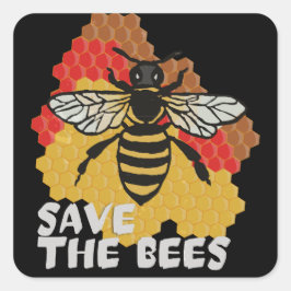Tag der Erde, die Bienen Gerettet Quadratischer Aufkleber