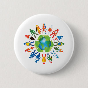 TAG DER ERDE GEHEN GRÜN BUTTON
