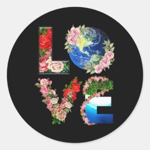Tag der Erde - Gerettet Liebe Die Welt Runder Aufkleber