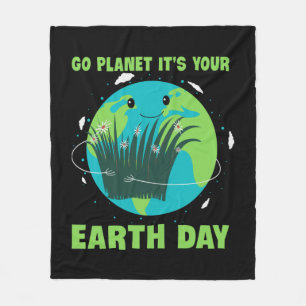 Tag der Erde: Go Planet, es ist dein Tag der Erde Fleecedecke
