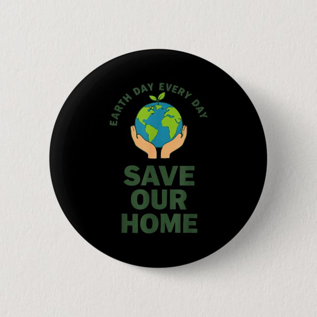 Tag der Erde Grafik Rette unser Zuhause  Button (Vorderseite)