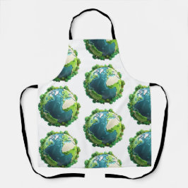 Tag der Erde - Grüne und blaue Erde mit Bäumen Schürze