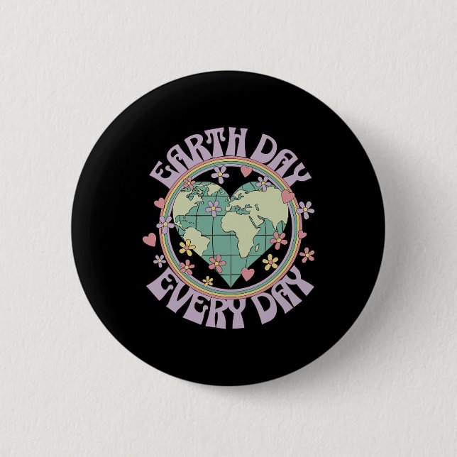 Tag der Erde Jeden Tag Klimawandel Button (Vorderseite)