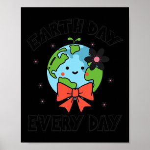 Tag der Erde Jeden Tag Niedlicher Sonnenplanet Glo Poster