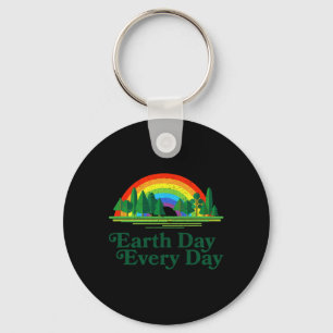 Tag der Erde Jeden Tag Regenbogenbäume - Retro Vin Schlüsselanhänger