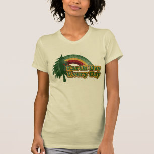 Tag der Erde jeden Tag, Retro Baum T-Shirt