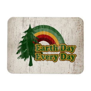 Tag der Erde jeden Tag, Retro-Regenbogen Magnet