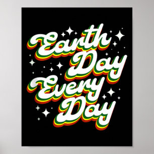 Tag der Erde jeden Tag Retro Umwelt Planet Poster