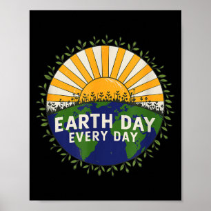 Tag der Erde jeden Tag Retro Vintage Öko Poster