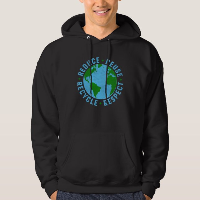 Tag der Erde Lehrer Umwelt Reduzieren Wiederverwen Hoodie (Vorderseite)