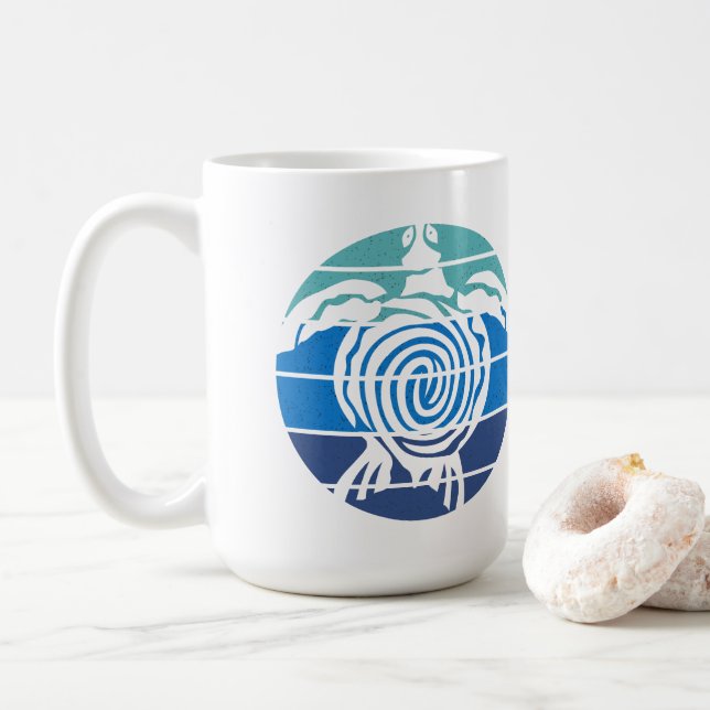 Tag der Erde, Meeresschildkröte, Reinigen des Ozea Kaffeetasse (Mit Donut)