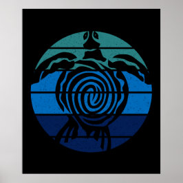 Tag der Erde, Meeresschildkröte, Reinigen des Ozea Poster