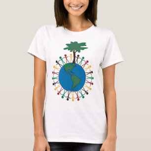 Tag der Erde mit Zahlen und Baum - Nordamerika T-Shirt