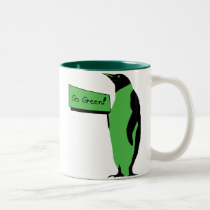Tag der Erde-Pinguin Zweifarbige Tasse