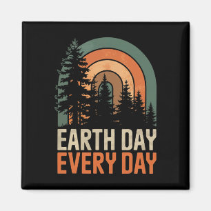Tag der Erde Retro Wald Regenbogen Natur 70 Magnet