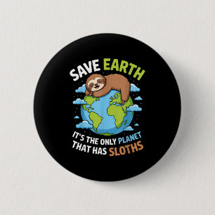 Tag der Erde rette die Erde den einzigen Planeten  Button