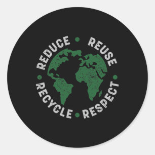 Tag der Erde Shirt Lehrer Recyceln Vintage Recycli Runder Aufkleber