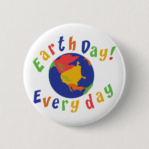 Tag der Erde täglich Button