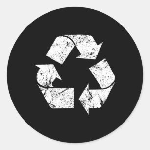 Tag der Erde Vintage Weiß Recycling-Symbol Runder Aufkleber