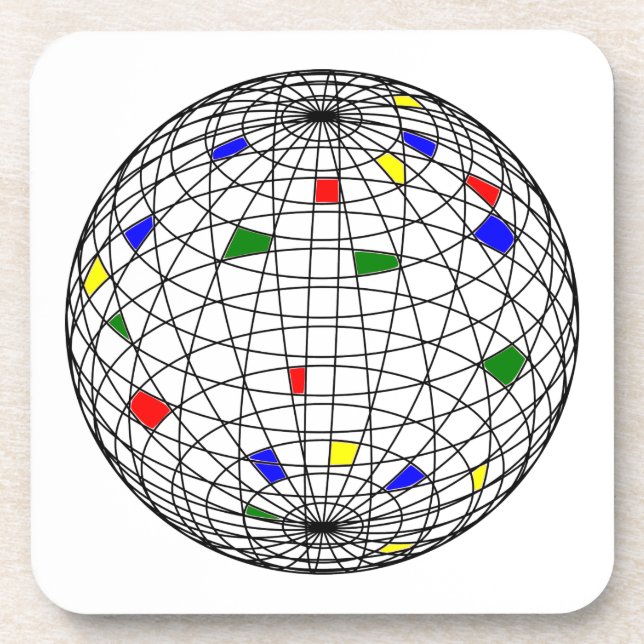 Tag der Erde, Wireframe Getränkeuntersetzer (Vorderseite)