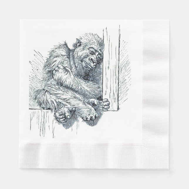 Tag der Erholung - Junge Ape Gorilla Serviette (Vorderseite)
