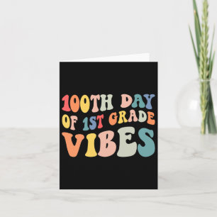 Tag der ersten Klasse Vibes Retro Lehrer Happy 100 Karte